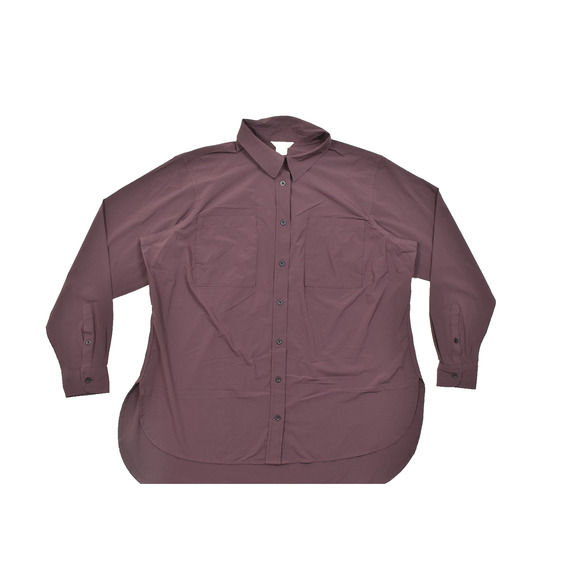 Duluth Trading Co. Women's 1X Plus Size Purple Polyester Blend Blouse Shirt - Picture 1 of 8